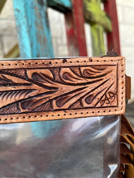 Ladies Clear Tooled Leather Purse With Fringe - ADBGZ151 - BLAIR'S WESTERN WEAR MARBLE FALLS, TX
