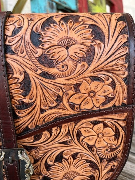 American Darling Tooled Leather Purse in Buckle Details - ADBGA352 - BLAIR'S WESTERN WEAR MARBLE FALLS, TX