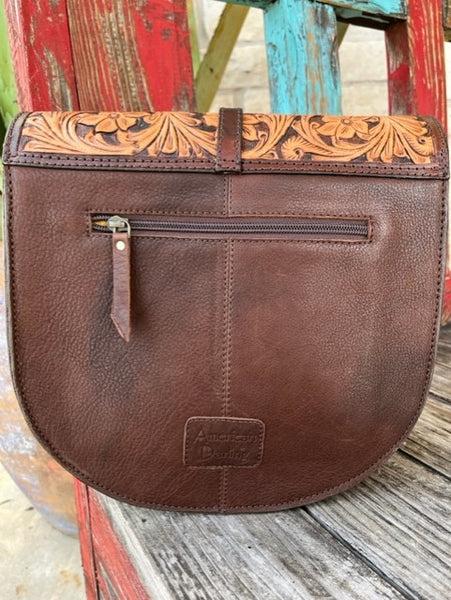 American Darling Tooled Leather Purse in Buckle Details - ADBGA352 - BLAIR'S WESTERN WEAR MARBLE FALLS, TX