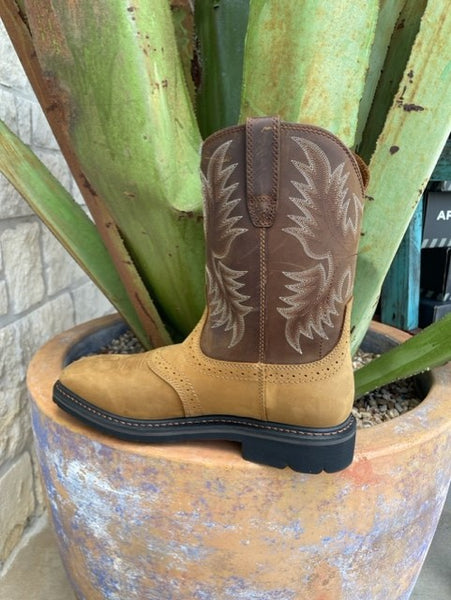 Men's Ariat Soft Square Toe Work Boot in Brown & Tan - 10010148 - Blair's Western Wear Marble Falls, TX