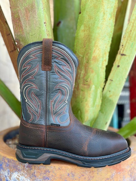 Men's Arait Carbon Toe Work Boot in a Square Toe in Navy/Chocolate - 10038317 - Blair's Western Wear Marble Falls, TX 