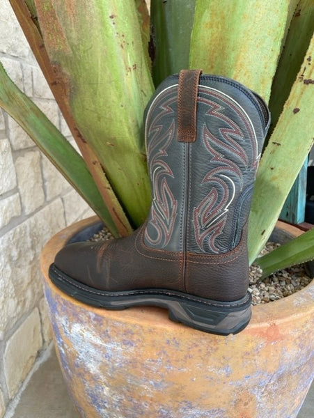 Men's Arait Carbon Toe Work Boot in a Square Toe in Navy/Chocolate - 10038317 - Blair's Western Wear Marble Falls, TX