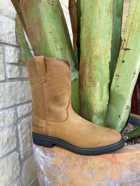 Men's Round Soft Toe Work Boot in Tan - 100004986 - Blair's Western Wear Marble Falls, TX
