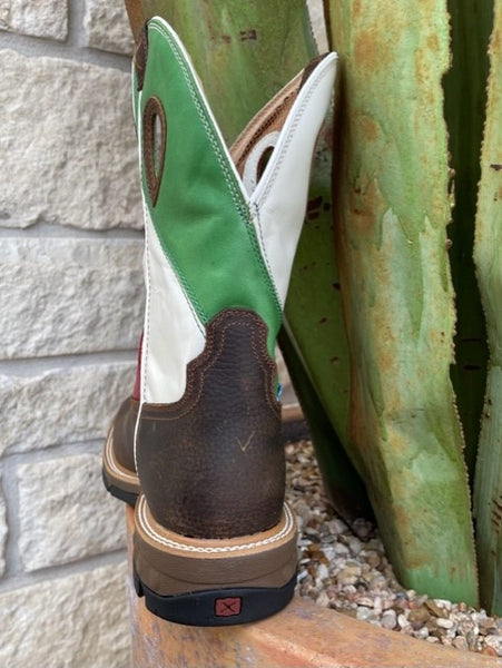 MEN'S TWISTED X WORK BOOTS IN BROWN/MEXICAN FLAG - MXBW006 - BLAIR'S WESTERN WEAR MARBLE FALLS, TX