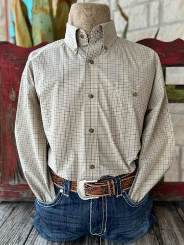 Men's Tan/Olive Wrangler George Strait Long Sleeve (112338096) - BLAIR'S Western Wear located in Marble Falls TX