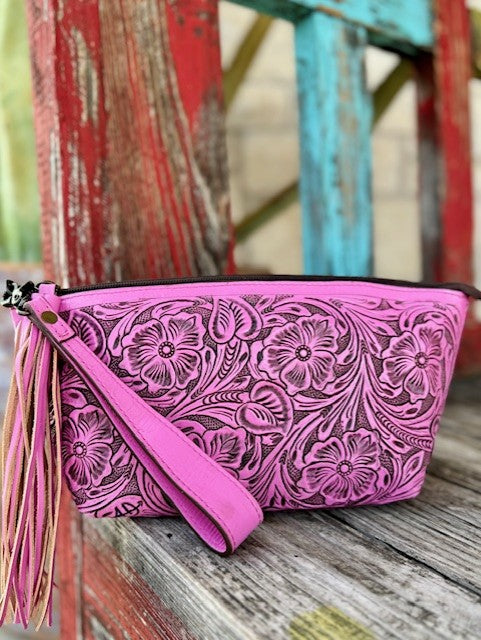 Pink Leather American Darling Wristlet ADBG1234A