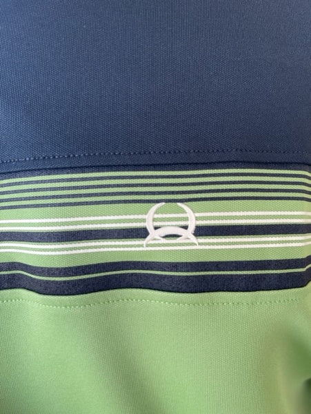Men's Short Sleeve Polo Style Shirt in Green/Navy - MTK1872001 - Blair's Western Wear Marble Falls, TX