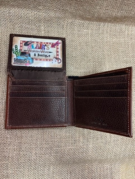 Men's Smooth Leather Bifold Wallet in Chocolate Brown - W325 - Blair's Western Wear in Marble Falls, TX