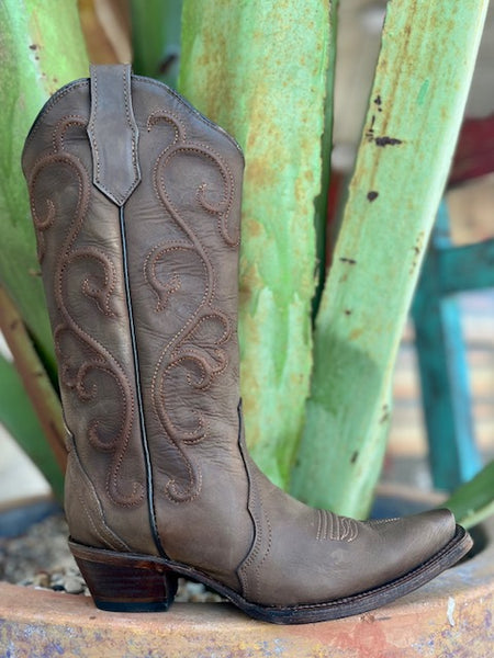 Ladies Brown Circle G Dress Boot - L6014 - Blair's Western Wear Marble Falls, TX 