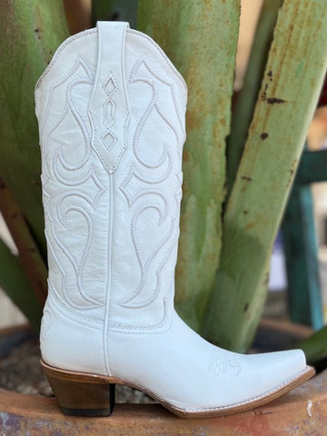 Ladies Corral White Embroidered Boot - Z5046 - Blair's Western Wear Marble Falls, TX 
