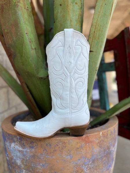 Ladies Corral White Embroidered Boot - Z5046 - Blair's Western Wear Marble Falls, TX