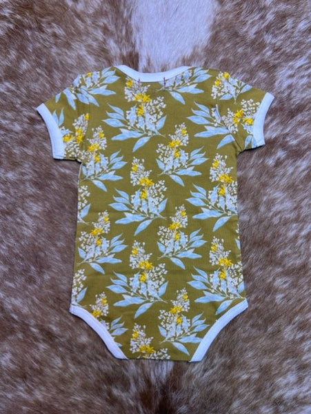 Baby's Floral Pattern Onsie in Green, Mint, & Gold - 31139 - Blair's Western Wear Marble Falls, TX