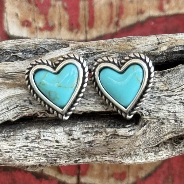 Montana Turquoise Heart & Horseshoe Earring Set - ER5807 - BLAIR'S Western Wear located in Marble Falls TX