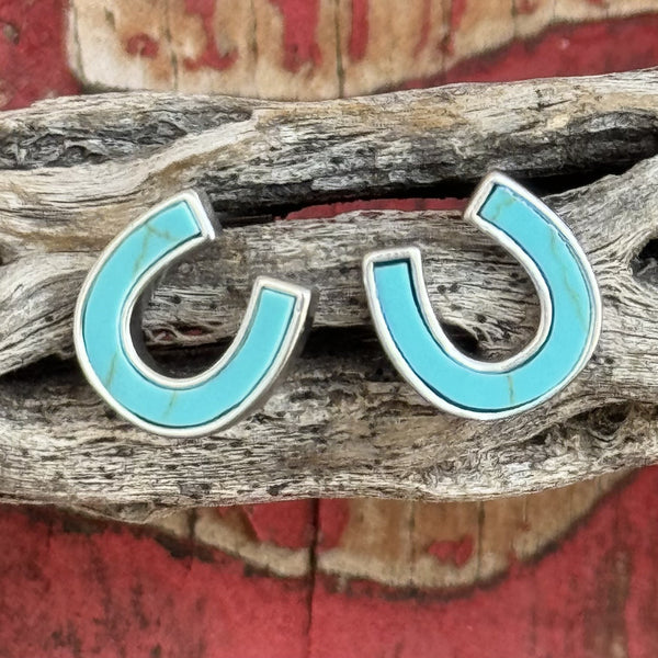 Montana Turquoise Heart & Horseshoe Earring Set - ER5807 - BLAIR'S Western Wear located in Marble Falls TX