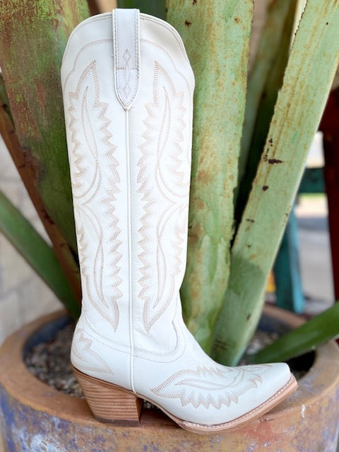 Ladies Arait Tall White Embroidered Dress Boot - 10043268 - Blair's Western Wear Marble Falls, TX 