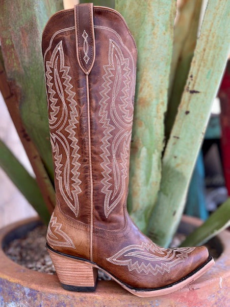 Women's Tall Ariat Boot in Brown & Natural Emrboidery - 10044481 - Blair's Western Wear Marble Falls, TX 