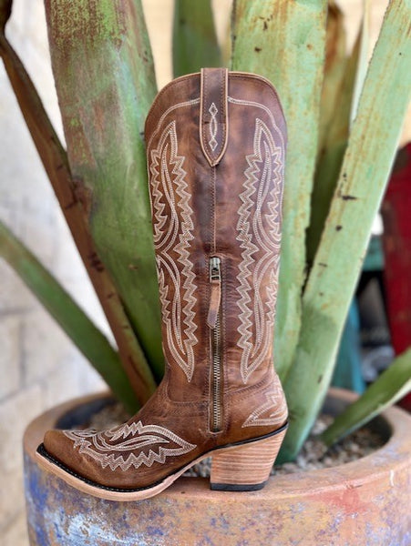 Women's Tall Ariat Boot in Brown & Natural Emrboidery - 10044481 - Blair's Western Wear Marble Falls, TX