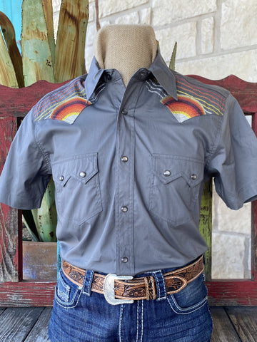 Blue Men's Pan Handle Slim Short Sleeve Shirt -BMN3S03350 - Blair's Western Wear Marble Falls, TX