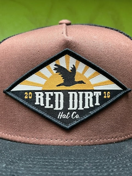 Men's Red Dirt Cap in Black & Brown With Embroidered Patch - RDHC283 - BLAIR'S WESTERN WEAR MARBLE FALLS, TX