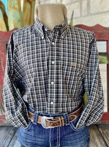 Brown & Green Western Men's Dress shirt from Cinch - MTW1105536 - Blair's Western Wear Marble Falls, TX