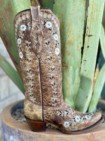 Embroidered Ladies Western Corral Boot - A4439 - Blair's Western Wear Marble Falls, TX