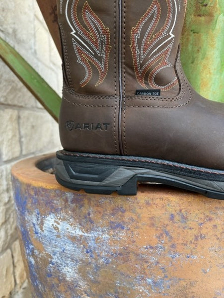 Men's Ariat Carbon Toe Work Boot in Brown & Orange - 10045437 - Blair's Western Wear Marble Falls, TX