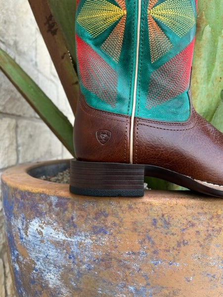 Women's Ariat Boot in Green Yellow Orange Red & Chocolate - 10047053 - Blair's Western Wear Marble Falls, TX