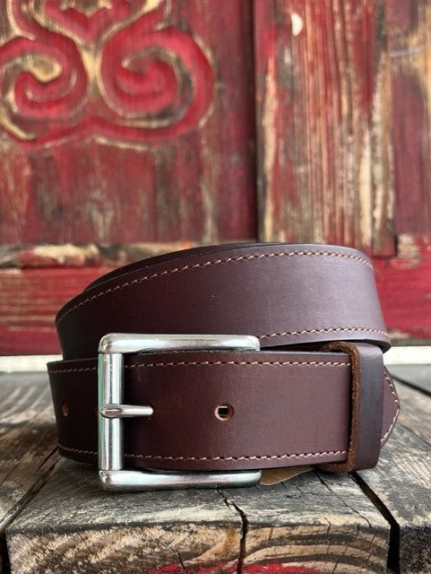 Men's Smooth Brown Leather Holster Belt - 100436 - Blair's Western Wear Marble Falls, TX 