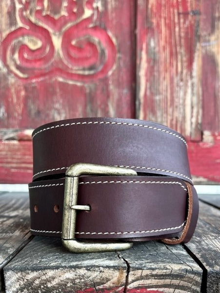 Men's Smooth Brown Leather Belt - 1887K - Blair's Western Wear Marble Falls, TX 