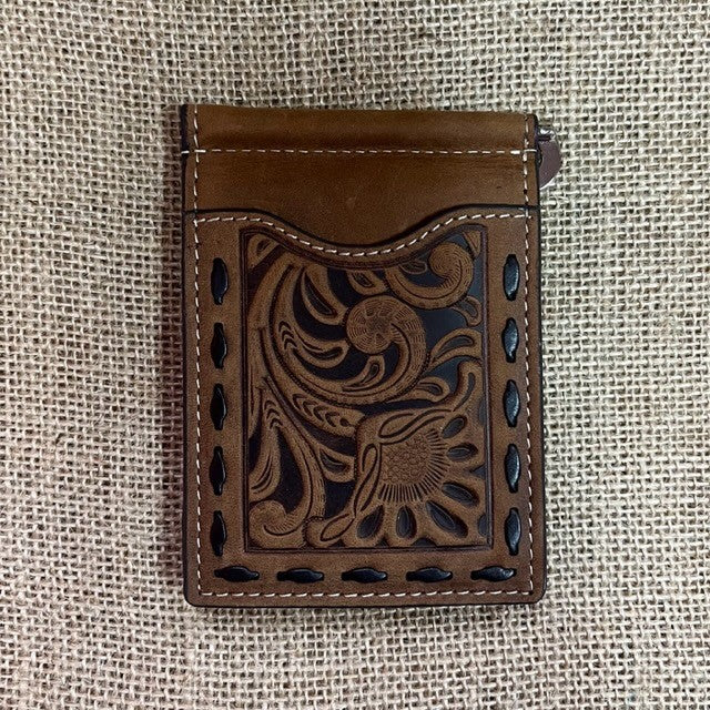 Men's Two-Toned Tooled Leather with Rawhide Stitched Edge - N5415602 - Blair's Western Wear Marble Falls, TX 