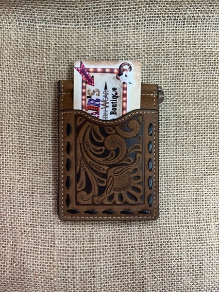 Men's Two-Toned Tooled Leather with Rawhide Stitched Edge - N5415602 - Blair's Western Wear Marble Falls, TX