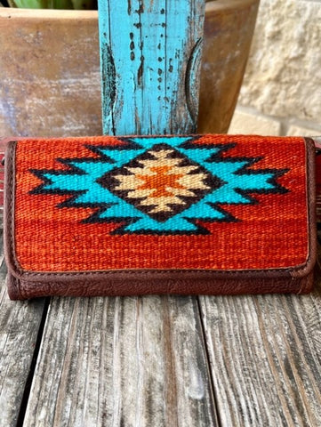 Ladies Aztec Blanket Leather Wallet - ADBG877E - Blair's Western Wear Marble Falls, TX  