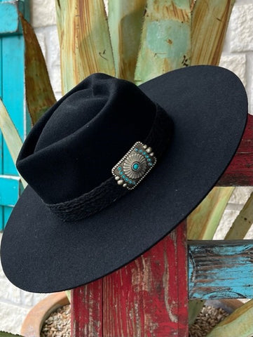 Ladies Charlie One Horse Hat with Etched Concho & Briaded Band - CWFLIN064007 - Blair's Western Wear Marble Falls, TX 