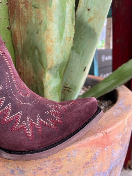 Women's Ariat Bootie in Wine With Pink & Tan Embroidery - 10046867 - Blair's Western Wear Marble Falls, TX