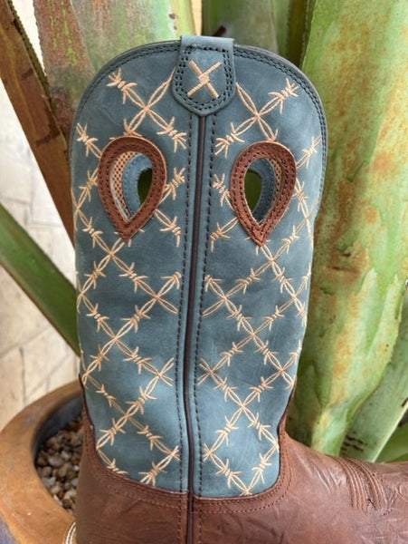 Men's Twisted X Nano Toe Work Boot in Teal & Brown - MXBN002 - Blair's Western Wear Marble Falls, TX