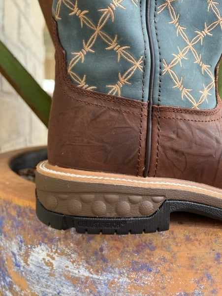 Men's Twisted X Nano Toe Work Boot in Teal & Brown - MXBN002 - Blair's Western Wear Marble Falls, TX