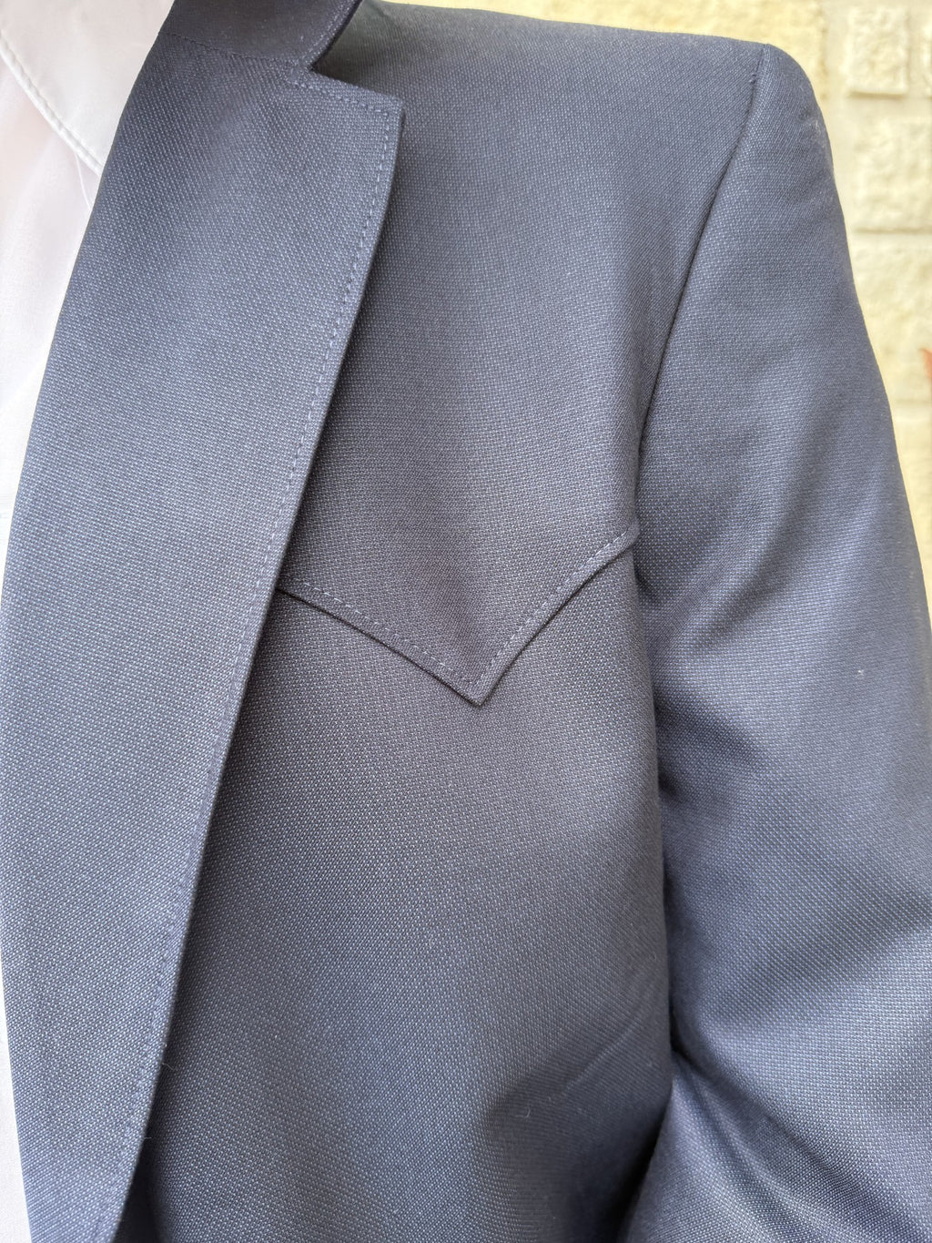 Men's Solid Navy Western Sport Coat