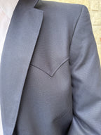 Men's Solid Navy Western Sport Coat