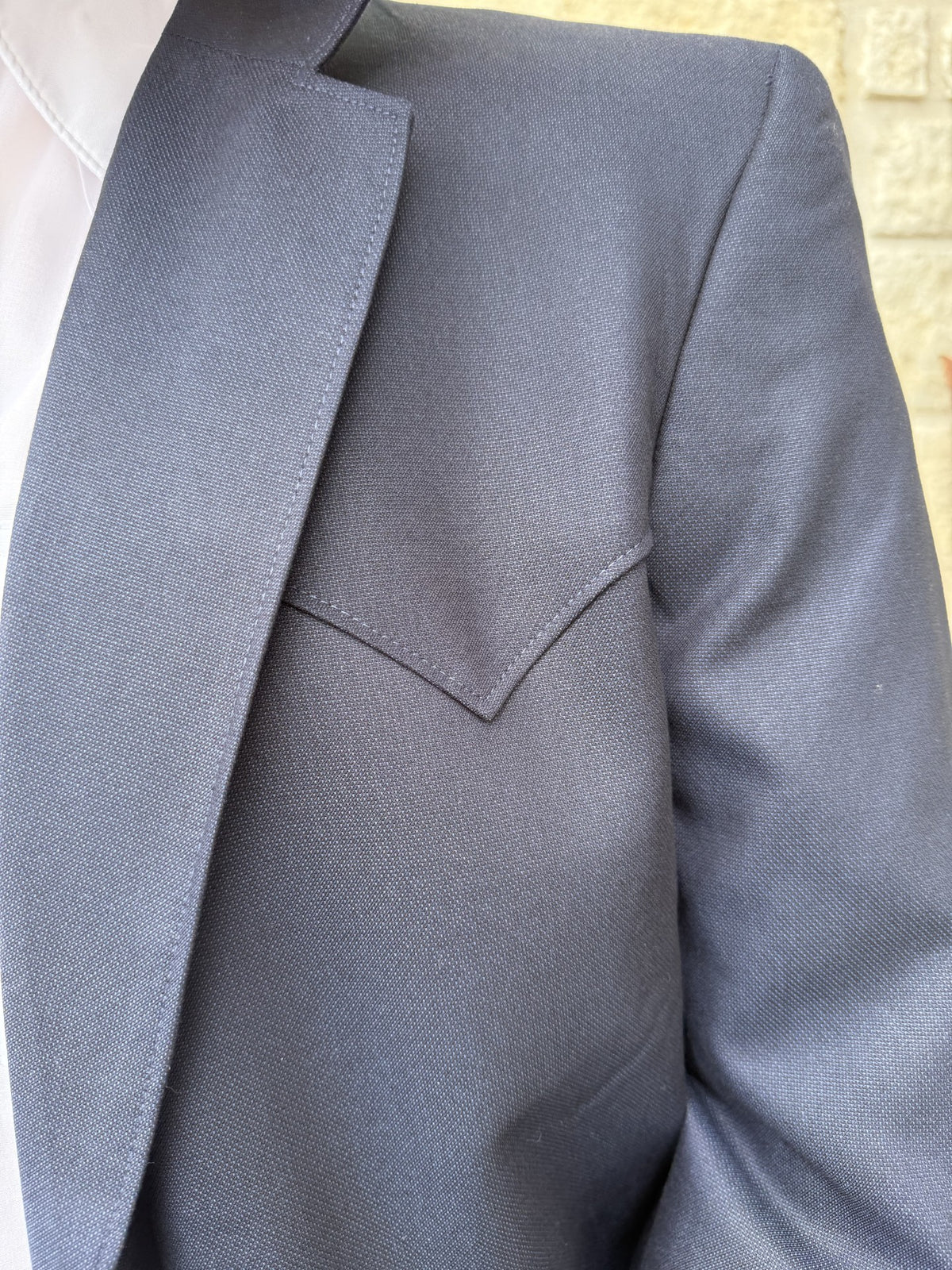Men's Solid Navy Western Sport Coat