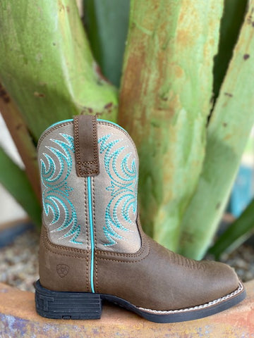 Kids Ariat Boots in Turquoise  & Brown - 10038443 - Blair's Western Wear Marble Falls, TX 