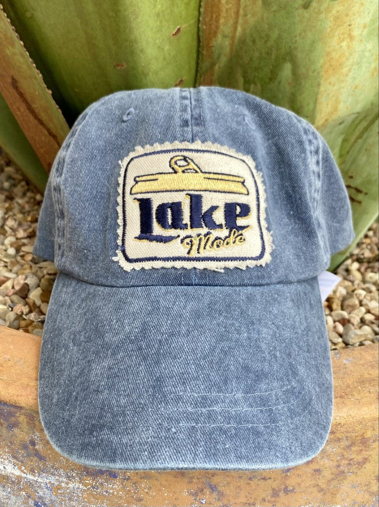 Ladies "Lake Mode" Embroidered Patch Cap in Distressed Blue/Gold - LAKEMO - Blair's Western Wear in Marble Falls, TX 