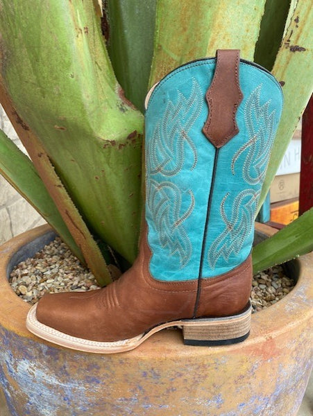 Kids Circle G Boot in Brown & Teal - J7106 - Blair's Western Wear Marble Falls, TX