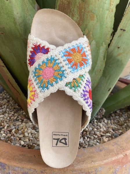 Ladies Crocheted Flower Criscross Strap Platfrom Sandal - GPLF36BB0 - Blair's Western Wear Marble Falls, TX