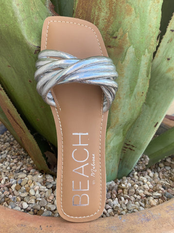 Silver Shiny Ladies Sandal - GLELLSIX12BF - Blair's Western Wear Marble Falls, TX