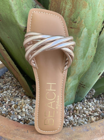 Rose Gold Shiny Ladies Sandal - GLELLGLX12BF - Blair's Western Wear Marble Falls, TX