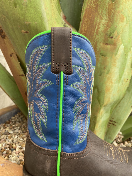 Roper Kids Boot in Brown, Blue, & Green - 9189991005 - Blair's Western Wear Marble Falls, TX