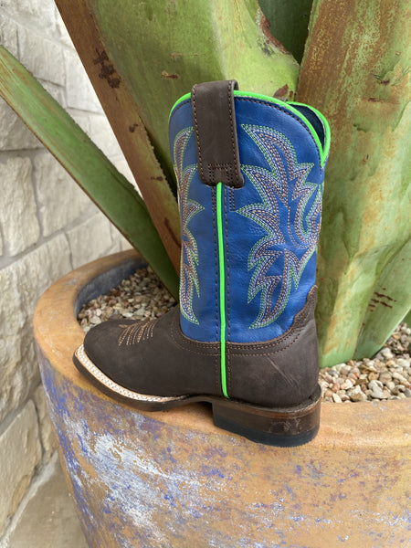 Roper Kids Boot in Brown, Blue, & Green - 9189991005 - Blair's Western Wear Marble Falls, TX