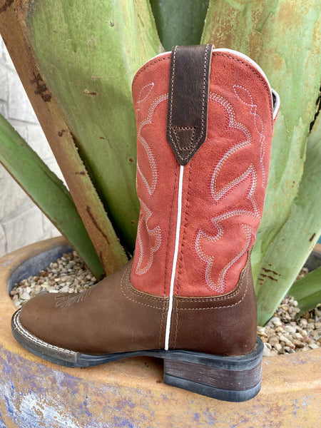 Kids Roper Boot in Red & Brown - 9189112940 - Blair's Western Wear Marble Falls, TX
