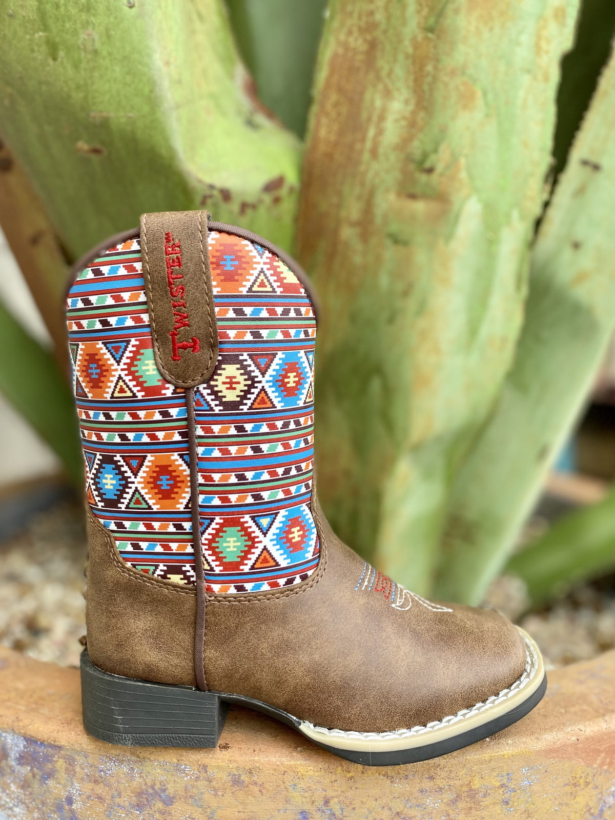 Kids Roper Boot in Colorful Aztec Top with Zipper - 4413502 - Blair's Western Wear Marble Falls, TX 