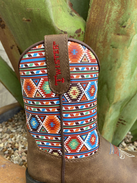 Kids Roper Boot in Colorful Aztec Top with Zipper - 4413502 - Blair's Western Wear Marble Falls, TX